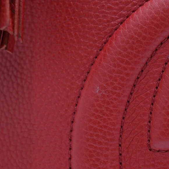 GUCCI Red Pebbled Calfskin Large Soho Hobo Tabasco - Picture 6 of 16